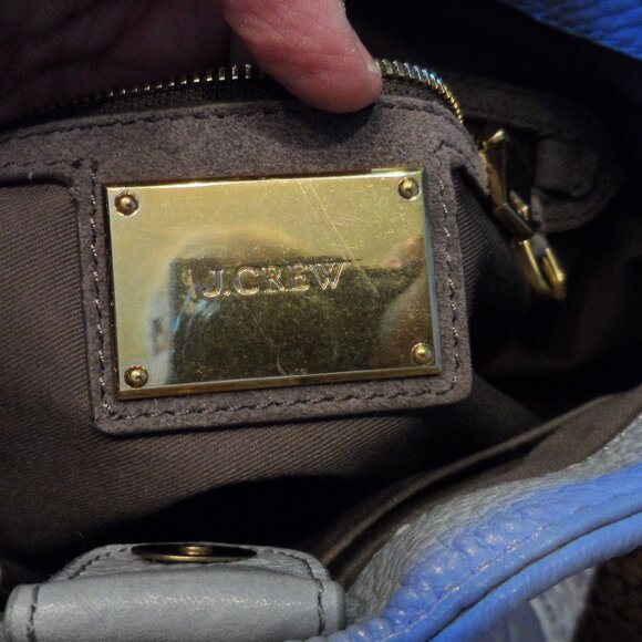 J. Crew Dove Gray Pebbled Leather Messenger Bag - Picture 15 of 16